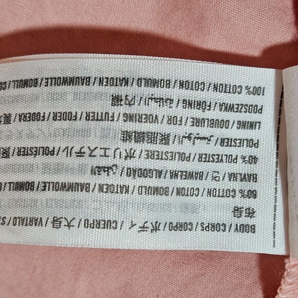 Powder Pink Puff Sleeve Square Neck Dress XL Smocked Back Cotton - Picture 13 of 15